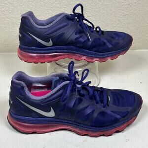 NIKE AIR MAX + 2012 NIGHT BLUE-MET SILVER-FIREBERRY Women’s SZ 10 [487679-400]